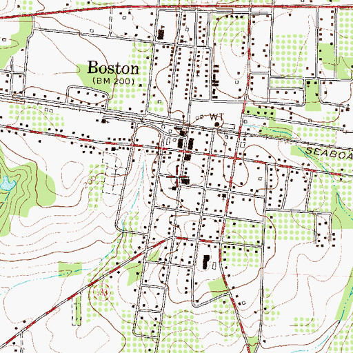Topographic Map of Boston Carnegie Branch Moultrie-Colquitt County Library, GA