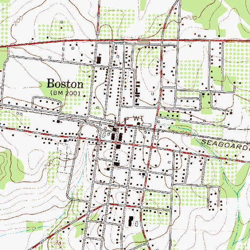 Topographic Map of Boston Post Office, GA