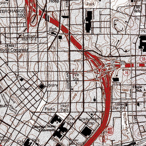 Topographic Map of Atlanta Female Institute (historical), GA