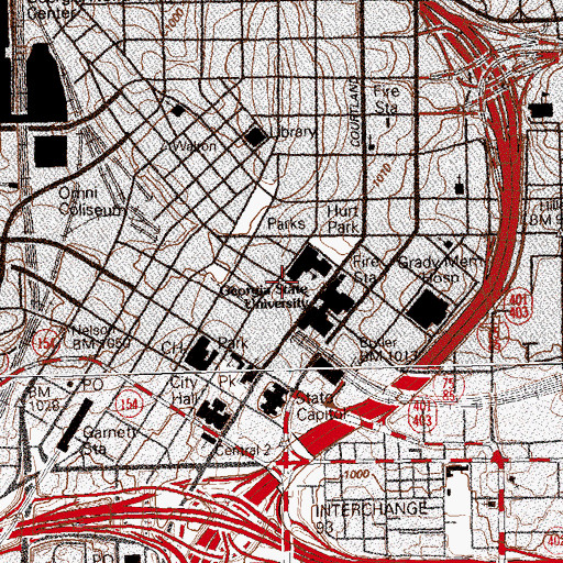 Topographic Map of Beaver Slide (historical), GA