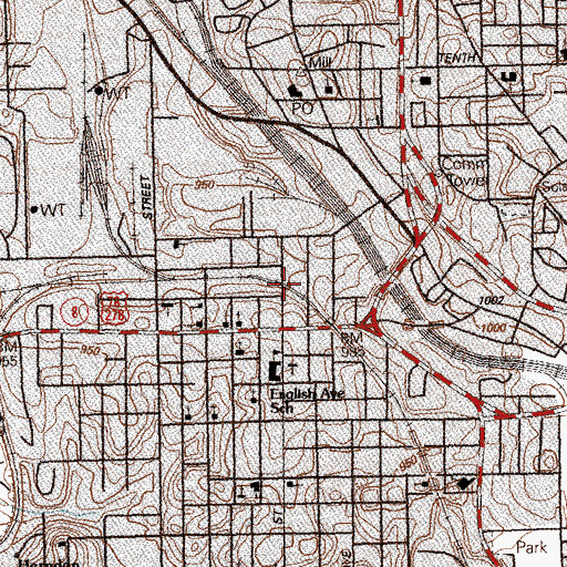 Topographic Map of Bellwood, GA