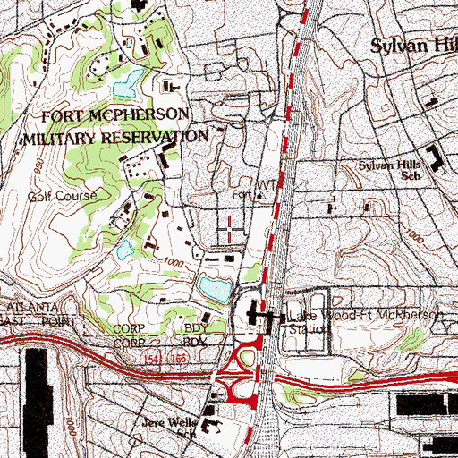 Topographic Map of Camp Jessup (historical), GA
