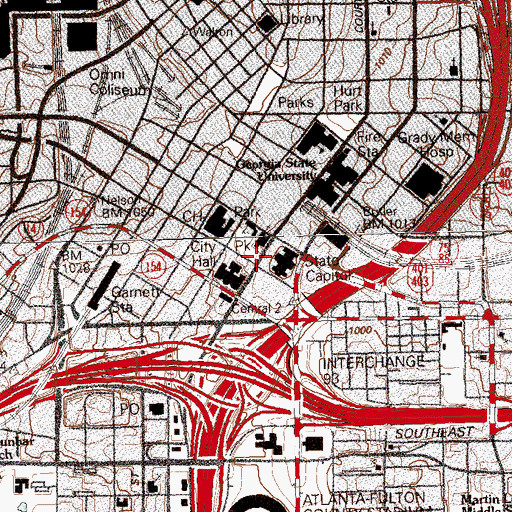 Topographic Map of Church of the Immaculate Conception, GA