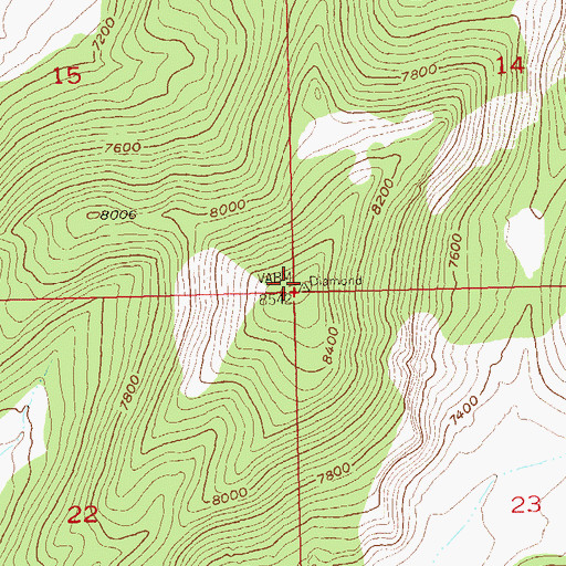 Topographic Map of Diamond Mountain, CO