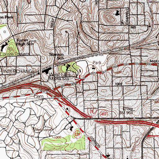 Topographic Map of Ezra Methodist Episcopal Church South (historical), GA