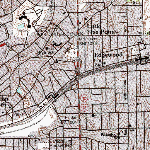 Topographic Map of Fire Station Number 12, GA