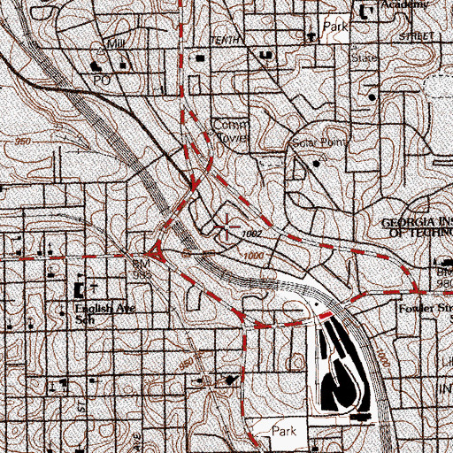 Topographic Map of Fort Hood (historical), GA