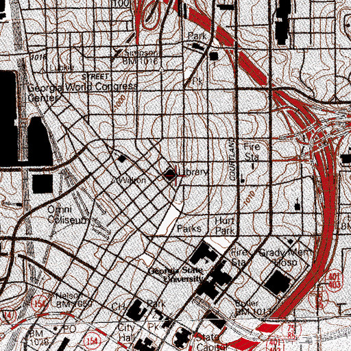 Topographic Map of Means High School (historical), GA
