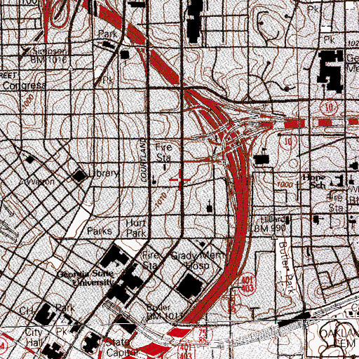 Topographic Map of Storrs School (historical), GA