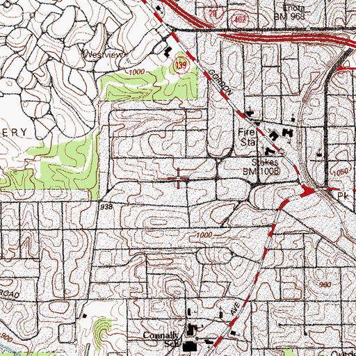 Topographic Map of West End Park, GA