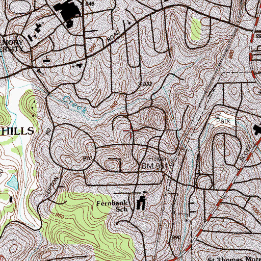 Topographic Map of Chelsea Heights, GA