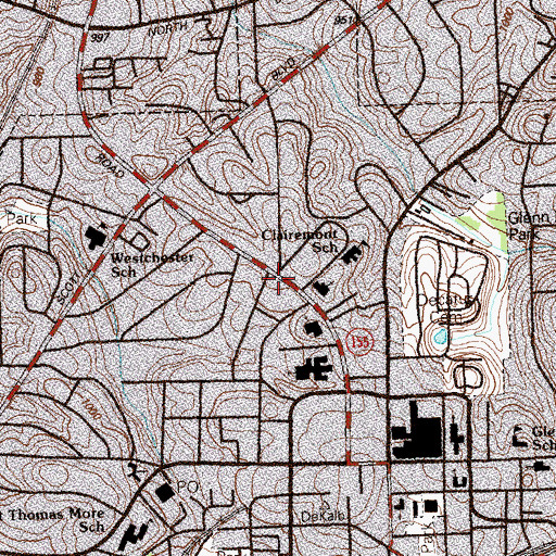 Topographic Map of Clairmont Park, GA