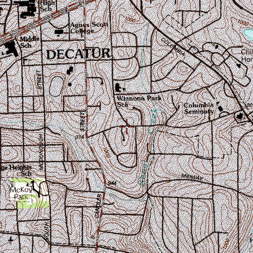 Topographic Map of Comfort Hill, GA