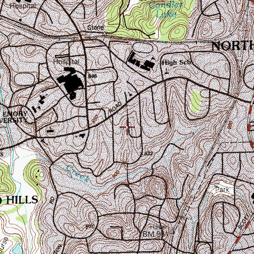 Topographic Map of Emory Highlands, GA