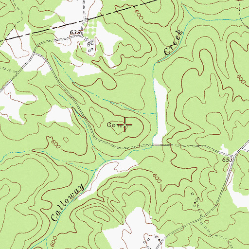 Topographic Map of Armstrong Cemetery, GA