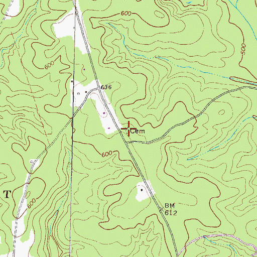 Topographic Map of Brown-Jones Cemetery, GA