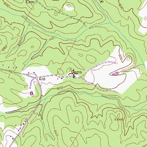 Topographic Map of Cook Cemetery, GA
