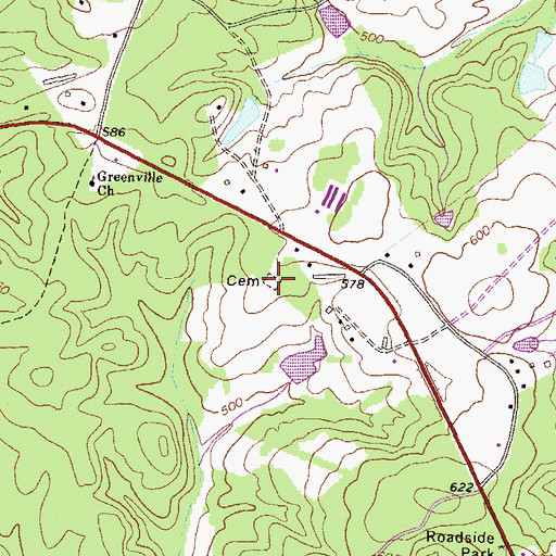 Topographic Map of Fork Chapel Cemetery, GA