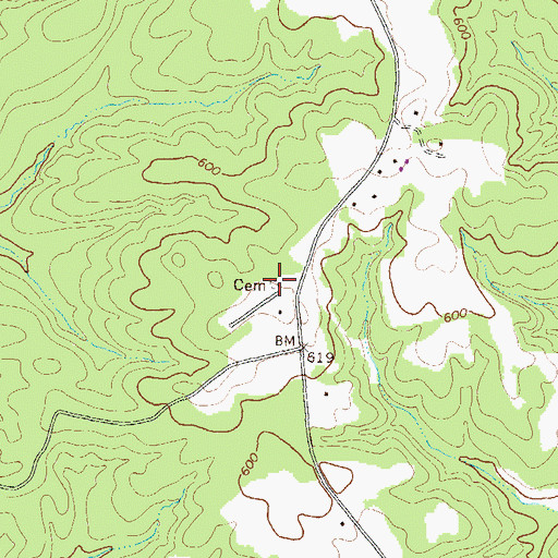 Topographic Map of Foster Cemetery, GA