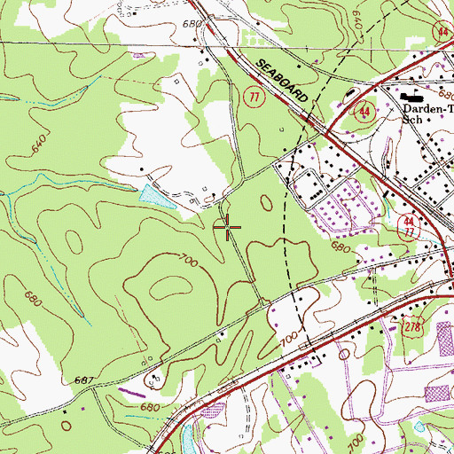 Topographic Map of Gaines Cemetery, GA