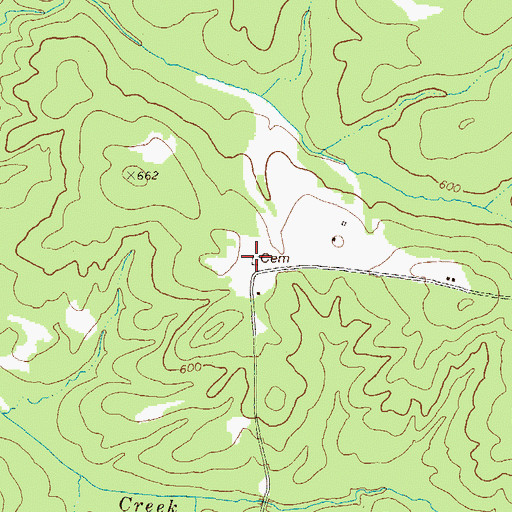 Topographic Map of Geer Cemetery, GA