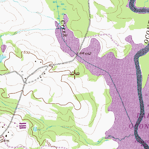 Topographic Map of Hays Cemetery, GA