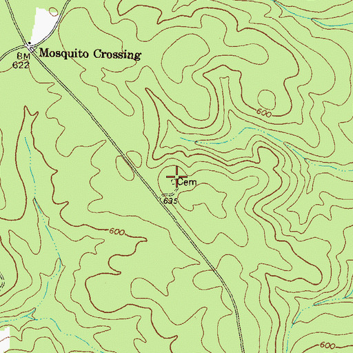 Topographic Map of Jackson Cemetery, GA