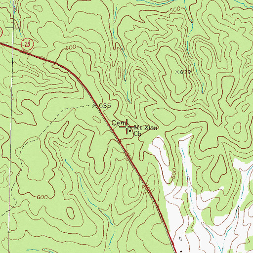 Topographic Map of Jenkins Cemetery, GA