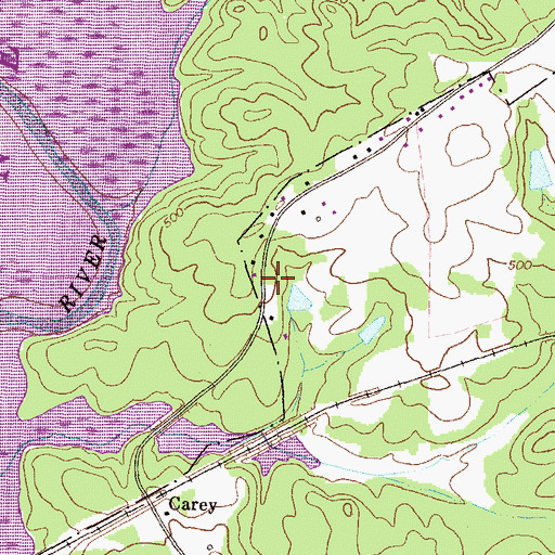 Topographic Map of Jim Carey Cemetery, GA