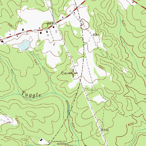 Topographic Map of L H Cook Cemetery, GA