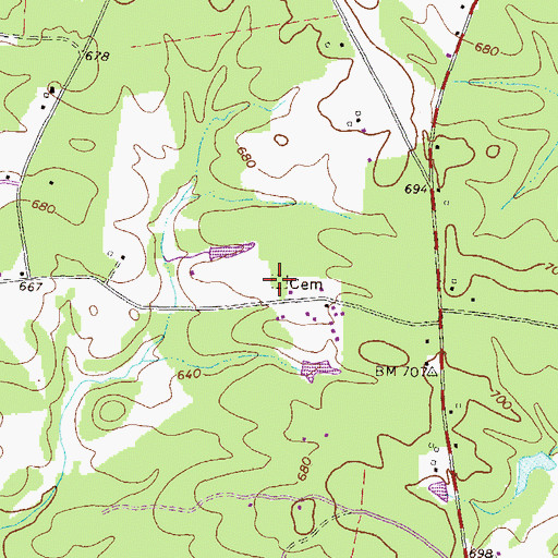 Topographic Map of McJunkin Cemetery, GA