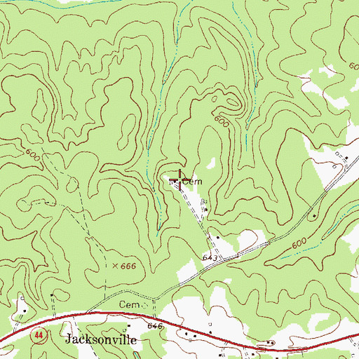 Topographic Map of Mitchell Cemetery, GA