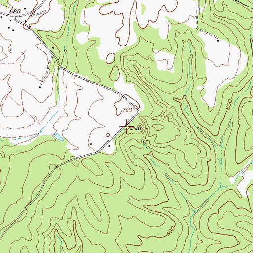 Topographic Map of Moore Cemetery, GA