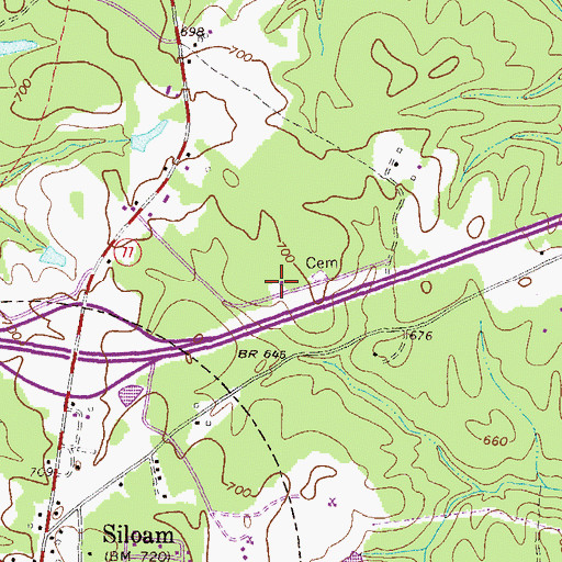 Topographic Map of Olive Cemetery, GA