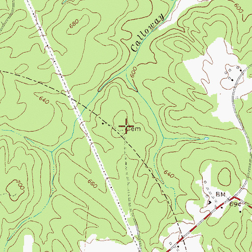 Topographic Map of Reynolds Cemetery, GA