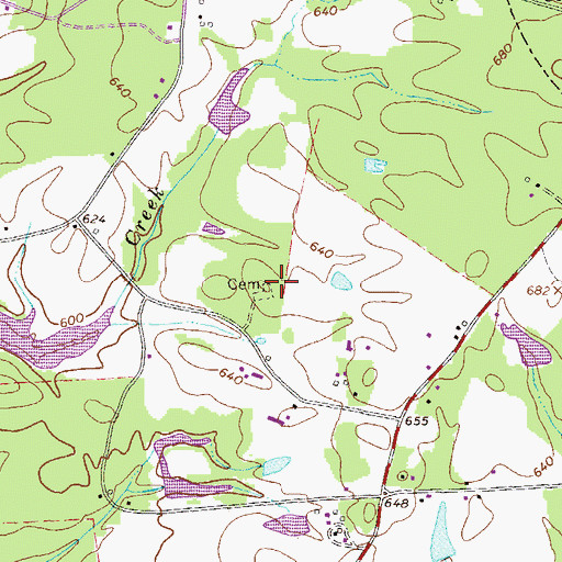 Topographic Map of Tolbert Cemetery, GA