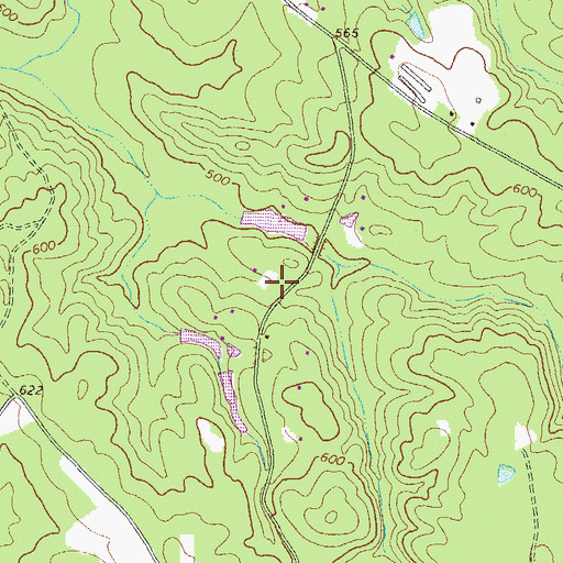 Topographic Map of Ward Hill Cemetery, GA