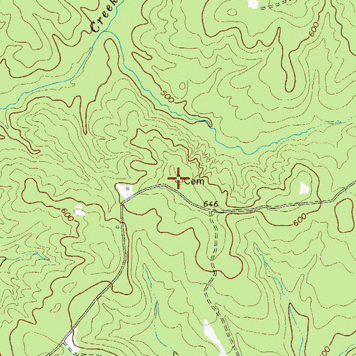 Topographic Map of Wheeler Cemetery, GA