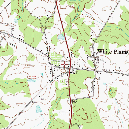 Topographic Map of White Plains Post Office, GA