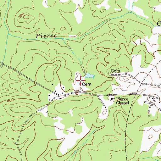 Topographic Map of Wright Cemetery, GA
