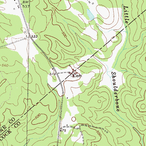 Topographic Map of Barnhart-Owens Cemetery, GA