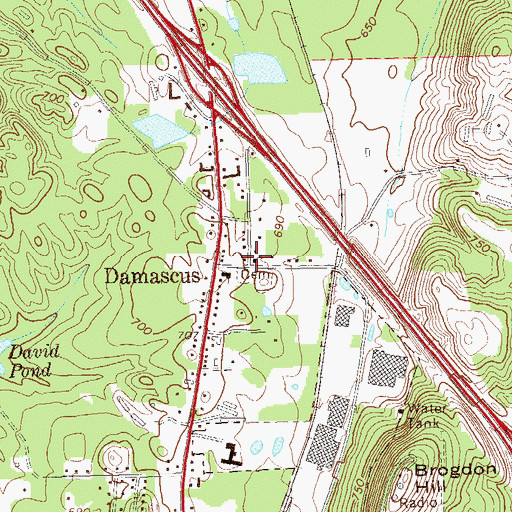 Topographic Map of Gideon Church, GA