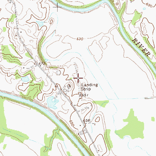 Topographic Map of Gus Moore Airport (historical), GA
