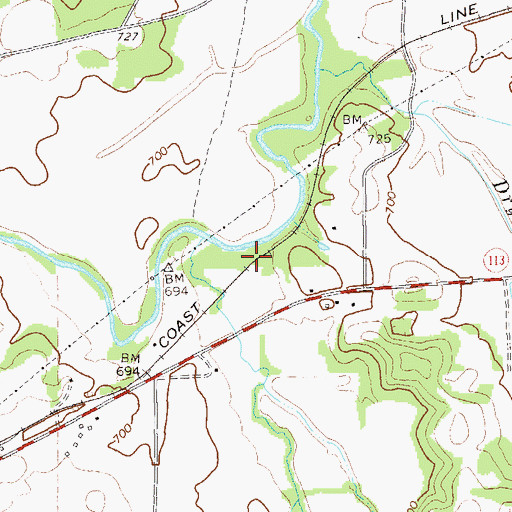 Topographic Map of McGinnis (historical), GA