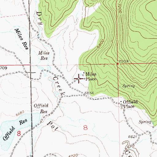 Topographic Map of Miles Place, CO