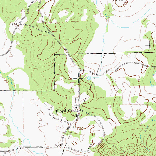 Topographic Map of Cornerstone Church, GA