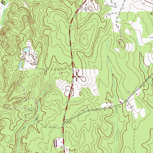 Topographic Map of Cochran Cemetery, GA