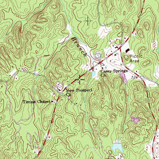 Topographic Map of Chatsworth Christian Academy, GA