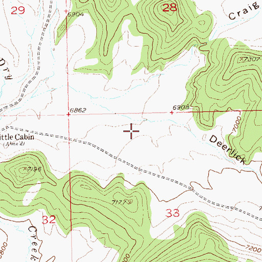 Topographic Map of Tittle Cabin, CO
