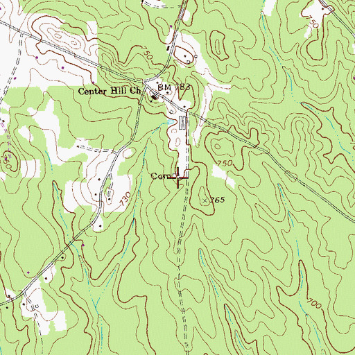 Topographic Map of Osborn Cemetery, GA